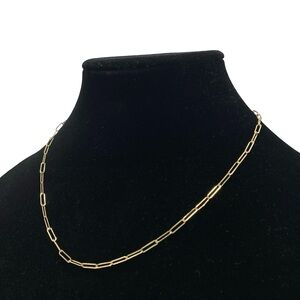 Anthropologie Serefina Gold Paperclip Small Link Chain Necklace